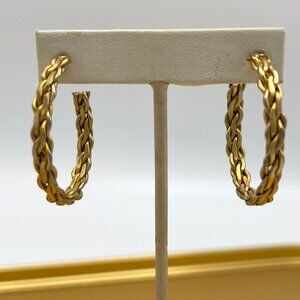 Large Gold Hoope Earrings Woven by Elizabeth Cole